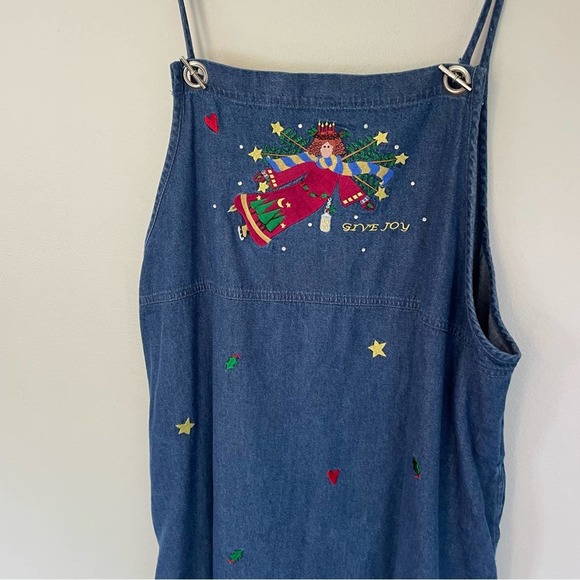 Vintage Quacker Factory Christmas Embroidered Denim Dress in Women’s SIZE 22W - Picture 4 of 11